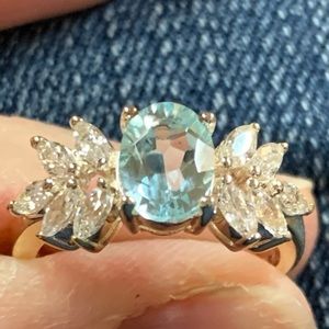 New! Aquamarine (genuine) Ring